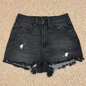 wild fable black distressed highest rise mom shorts